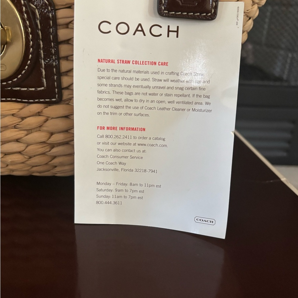 Coach Brown and Tan Woven Tote - Picture 4 of 10